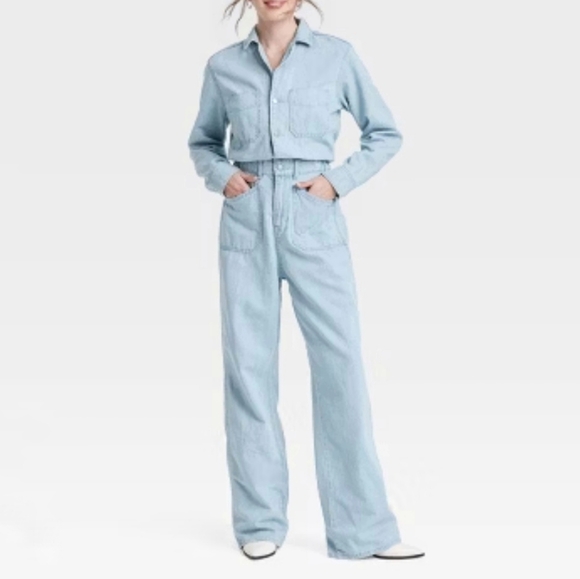 Universal Thread Denim - NWT Universal Thread Light Wash Baggy Jumpsuit Size 14